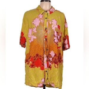 Free People We The Free Share Good Vibes Floral Button Down Top - Size L